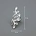 Hanloud Sliver Leaf Cuff Wrap Earrings Non-Pierced Ear Clip on Cartilage Earrings for Girl Women