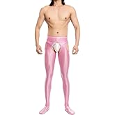 XSDZSWQY Men's Seamless Cutout Tights Leggings Activewear Glossy Pantyhose Suspender Stockings Hollow Out Hole Long Trousers