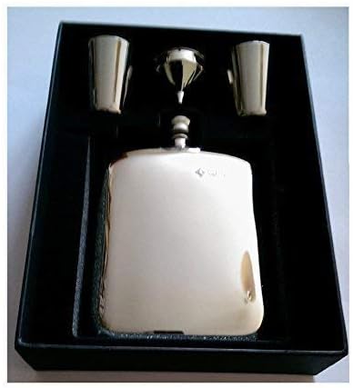 Farm Cottage Brands Pewterware 6oz cushion hip flask with funnel & 2 tumblers in presentation box (744FL)