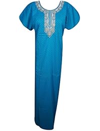 Women's House Dress Caftan Embroidered Cotton Nightgown L