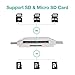 geekgo SD & Micro SD Card Reader for Apple iPhone iPad/Android Phone/MacBook / Computer, Memory Card Adapter with Lightning, USB C, Micro USB, USB 4 Interfaces, Picture and Video Viewer for Camera