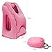 SENQIAO Inflatable Travel Pillow,Air Cushion Portable Nap Pillow for Airplanes,Cars,Office Napping,Soft PVC Flocking (Pink)