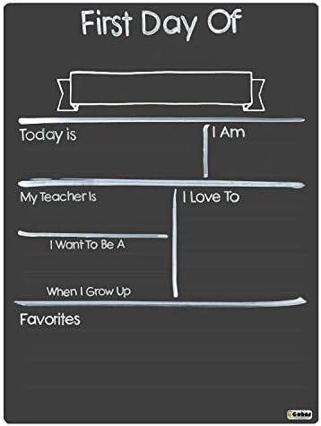 Cohas Design Your Own First Day of School Milestone Board with Reusable Chalkboard Style Surface, 9 by 12 Inches, No Marker
