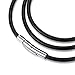 Jonline24h Black Leather Cord Necklace Rope Chain with Stainless Steel Clasp, 3mm, 14-30 inch(30)