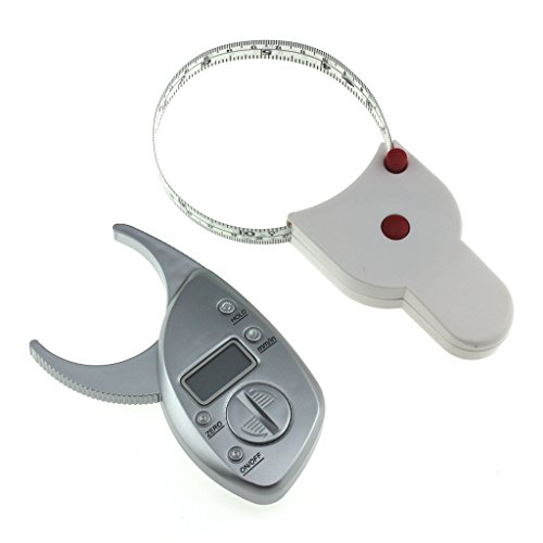 Hukai Digital Body Fat Caliper + Waist Measuring Arm Hips Tape Measure Analyzer Kits