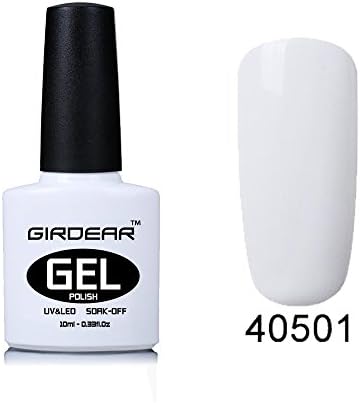 Girdear UV LED Gel Polish Soak Off Nail Polish Manicure Nail Art Professional Salon 0.33fl./10ml French White #40501