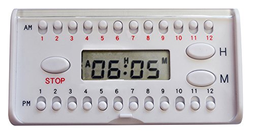 e-Pill Pill Rack 7 Day x 4 Weekly Pill Box Organizer Pill Case System for Medications, Supplements, and Vitamins. Pill Alarm Timer Included.