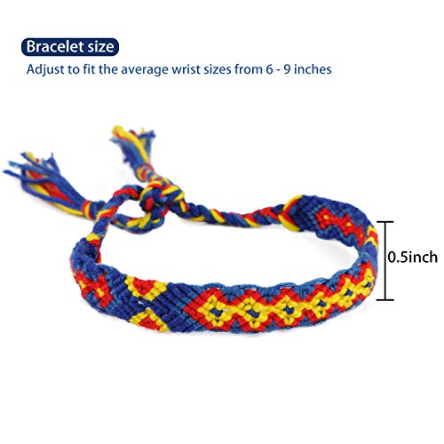 Mooerca 16 PCS Colorful Nepal Woven Friendship Bracelets, Braided Ankle Bracelets, Bracelets fit for Girls, Women, Kids, and Men - Adjustable - Mix Color Random