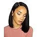 Clearance Sale! Exteren Curly Wig Glueless Full Lace Wigs Glueless Bob Wig Brazilian Straight Short Lace Hair Wigs For Black Women (Black)