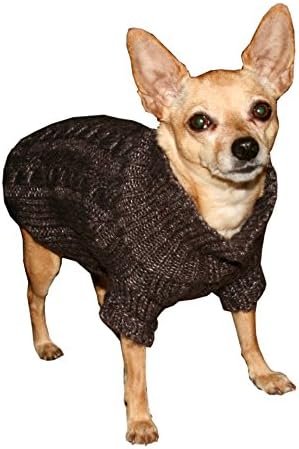 Hip Doggie Chocolate Angora Cable Knit Sweater