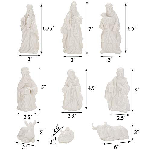 Exblue Holiday Nativity Set, 7-Inch Nativity Scene Figure for Kids - Christmas Figurine Indoor or Outdoor, 9PCS - Thumbnail 6