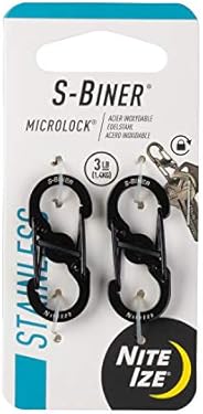 Nite Ize S-Biner MicroLock, Locking Key Holder, Stainless-Steel, Black