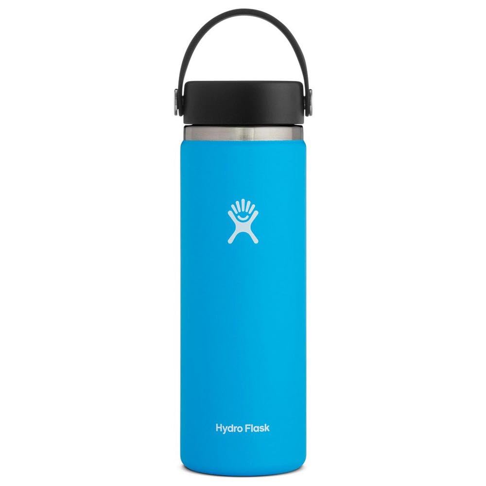 HYDRO FLASK - Water Bottle 591 ml (20 oz) - Vacuum Insulated Stainless Steel Water Bottle Flask with Leak Proof Flex Cap with Strap - BPA-Free - Wide Mouth - Pacific