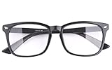 Agstum Wayfarer Plain Glasses Frame Eyeglasses Clear Lens (Matte black, 53)