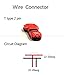 Alightings T type 2pin Wire Connector with no wire-stripping required for Mid-span Branching in Wires Connection, Main Cable 22-20 AWG, branch 22-20AWG (pack of 10)