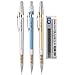 eMicro Metal Jedo Mechanical Pencil M106 Bundle with Lead Refill, 0.5mm, Assorted Colors (3-Pack + Lead, Assorted)