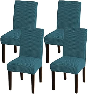 Turquoize Dining Room Chair Covers Stretch Dining Chair Slipcover Parsons Chair Covers Chair Furniture Protector Covers Removable Washable Chair Cover For Dining Room Hotel Ceremony 4 Deep Teal Amazon Sg Home
