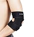 Runflory Adjustable Elbow Support Brace, Breathable Sports Tennis Elbow Brace Stabilizer, Compression Tendonitis Protector Guard Pad for Golfers, Outdoor Activities, Elbow Injury or Recovery (Black)