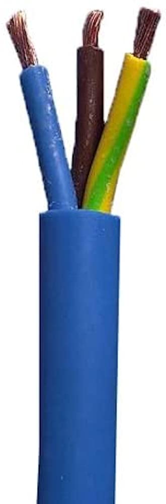 Merriway BH01522 3-Core Round Twin & Earth Arctic Grade Flex Cable, 3183YAG 2.5mm Blue, 10 Metres (33 feet)