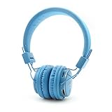 GranVela Q8 Wireless Headphones Lightweight Foldable Steoro Headset with FM Radio,MicroSD/TF Card Mp3 Player and 3.5mm Detacheable AUX cable,for Ipad,iPhone and Andoid Smartphones.- Sky Blue