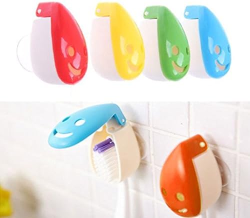 xiufen shop Creative Cartoon Suction Cup Toothbrush Holder Plastic Bathroom Wall Mount Decorative Antibacterial Toothbrush Holder Best Bathroom Organizer by SamGreatWorld