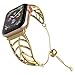 UooMoo Chain Compatible for Apple Watch Jewelry Band 38mm 40mm Women's Stainless Steel Gold Metal Strap Replacement for Apple iWatch Series SE/1/2/3/4/5/6/7