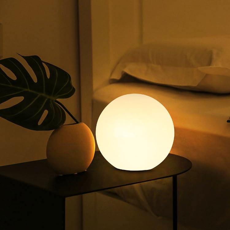 LED Ball Light, 6-inch Glowing Orb Light, Rechargeable Globe Lamp, Dimmable Mood Lights W/Remote, Waterproof Ambient Lighting Lamp for Desk Bedroom Bathroom Patio