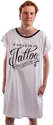 Giftgowns Scar Is a Tattoo Medical Hospital Gown Flannel Cotton (Large)