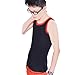 Womens Les Lesbian Tomboy Short Chest Binder Vest Tank Tops (L, Black)