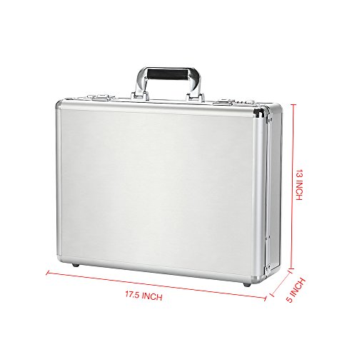 Bory Aluminum Hard Case Briefcase Silver Toolbox Professional Carrying Case Aluminum Flight