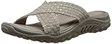 Skechers Women's Reggae Rootsy Vibe Flip Flop, Taupe/Silver, 8 M US