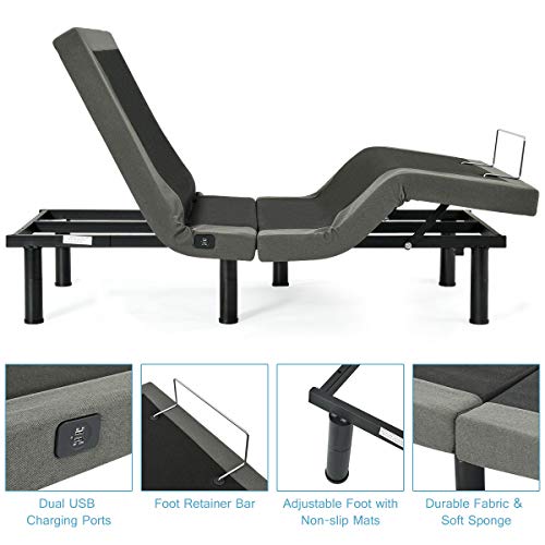 Giantex Adjustable Massage Bed Base Wireless Remote USB Charge Ports