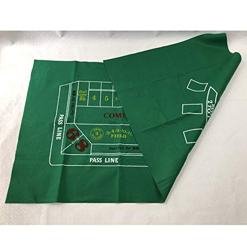 Yuanhe Blackjack and Craps 2-Sided Casino Table Felt Layout