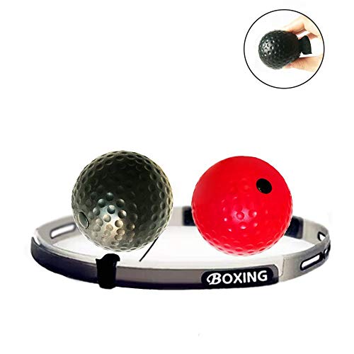 Outslayer Reflex Boxing Ball on String with Headband for Fight MMA Training Speed Reactions Adult/Kids Improve Punch Focus Sport Exercise Practice Head Band Set Cap Hat Puncher by POAGL