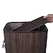 SONGMICS Bamboo Laundry Basket Folding Hamper with Lid and Liner Laundry Storage Rectangular Dark Brown ULCB10K