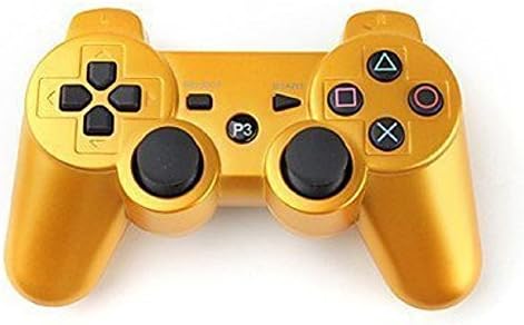 GreeGear Lego Bluetooth Wireless Remote Game Gaming Controller Gamepad Consoles Joypad Joystick Dualshock for Sony Playstation III PS3 with 6-Axis And Dual-Vibration -gold