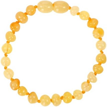 Honey Amber Bracelets for Baby Anklets 14 Cm-20 cm Handmade Original Jewelry Beads for Women Adults Gifts,Honey,16cm