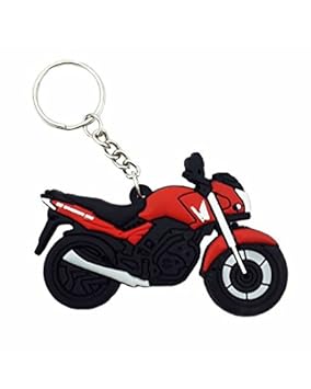 GCT Single Sided Honda Unicorn Bike Logo Rubber Keychain for Car Bike Men Women Keyring (Red/Black)