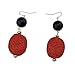 Bocar 2 Layer Statement Chunky Red Black Beaded Fashion Collar Necklace Earring Set for Women Gifts (434)