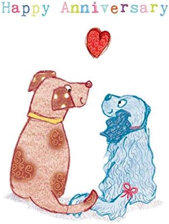 Louise Tate Illustration Dogs Happy Anniversary Card 145 X 145 Mm Amazon Co Uk Kitchen Home