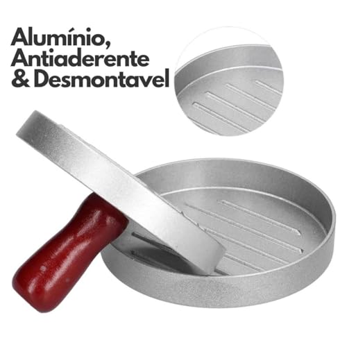 Forma Modelador Hamburguer Artesanal Desmontável Leve e Resistente Fácil de Usar e Limpar