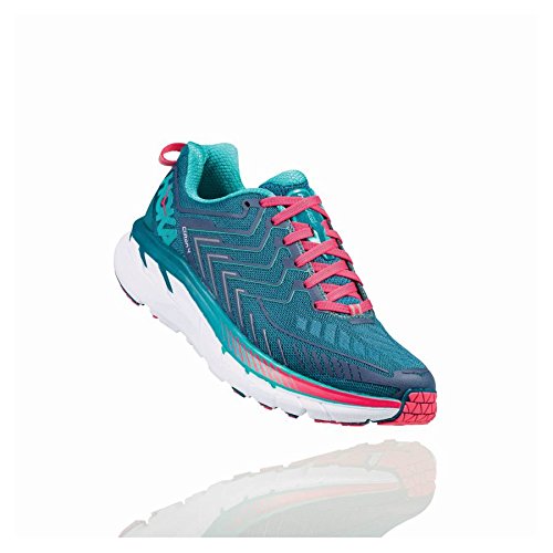 Hoka One One Womens Clifton 4 Blue Coral/Ceramic Running Shoe - 8