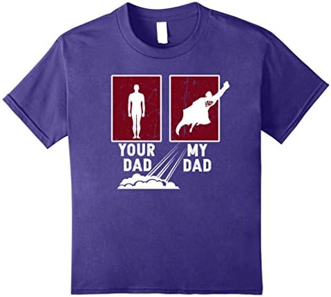 unisex-child My Dad is a Hero Father's Day T-Shirt  10 Purple