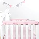 TILLYOU 2-Pack Padded Baby Crib Rail Cover Protector Safe Teething Guard Wrap for Narrow Side Crib Rails(Measuring Up to 8