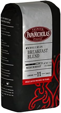 Papa Nicholas Breakfast Blend Whole Bean Coffee, 11-Ounce Bag (14002)