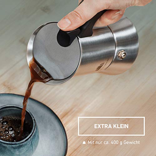 Groenenberg Cafetera Italiana inducción, 4 Tazas (200 ml) | Cafetera Moka  de acero inoxidable (inox) | Cafetera Espresso… - La Cafetera