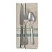 DII French Stripe Tabletop Collection Farmhouse Style Dining Table Linen Napkin Set, 20x20, Taupe/Teal, 6 Piece