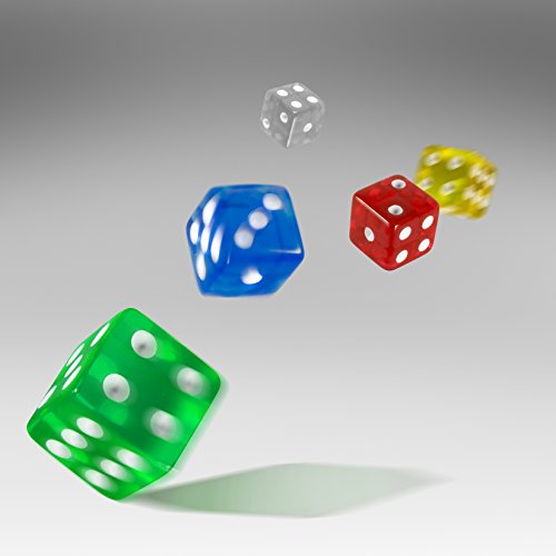 image for Zulo 50 6-Sided Colored Dice Set for Games, Teachers, Math with 5 Diff