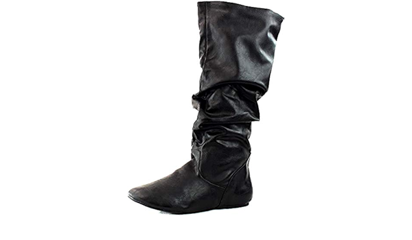 black flat dress boots