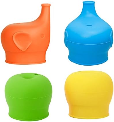 Oululu Silicone Sippy Lids - Spill-Proof Cup Lids for Toddler Baby Infant (Pack of 4)